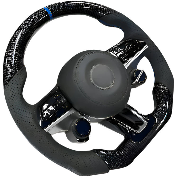 NEW 2025 Style Carbon Fiber Steering Wheel with Airbag & Dual ODBII Dial Screens for Maserati GranTurismo & GranCabrio 2008-2019