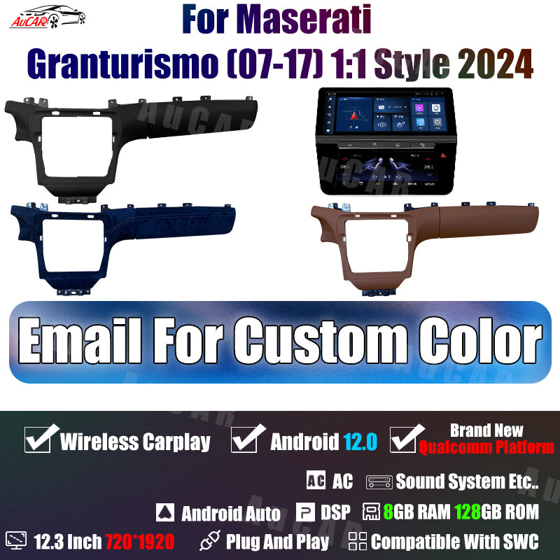 12.3" Touchscreen 1:1 NEW-Full Dash Style Multimedia Stereo and Climate Control for Maserati GranTurismo GT/GC 2007-2017