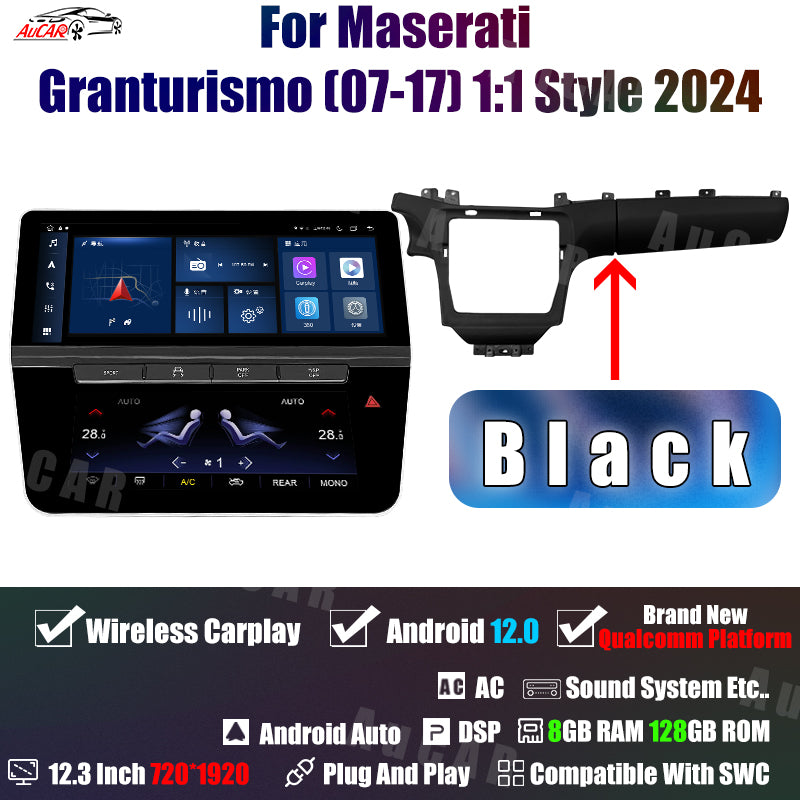 12.3" Touchscreen 1:1 NEW-Full Dash Style Multimedia Stereo and Climate Control for Maserati GranTurismo GT/GC 2007-2017