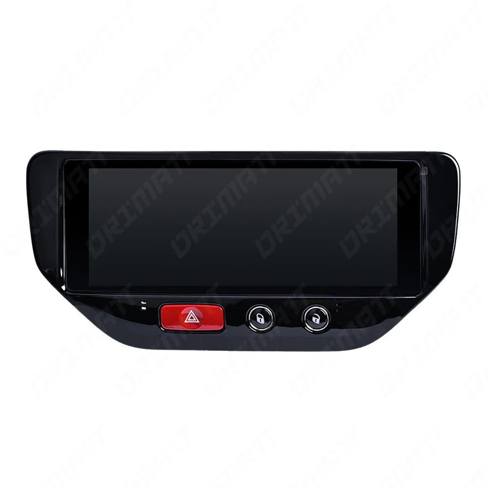 Car climate control with carbon fiber texture and control buttons on a white background