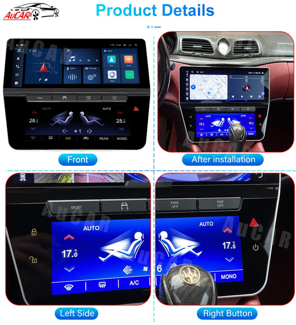 12.3" Touchscreen 1:1 2024-Style Multimedia Stereo and Climate Control for Maserati GranTurismo GT/GC 2007-2017