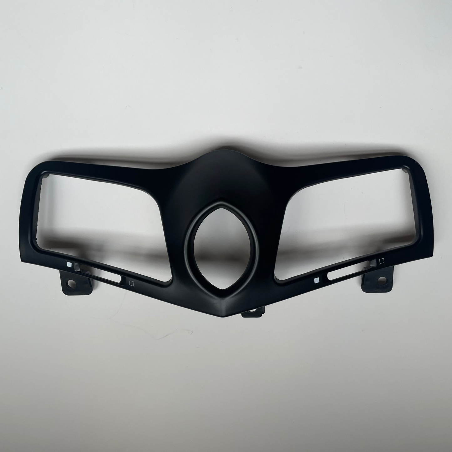 Black clock bezel frame on a white background