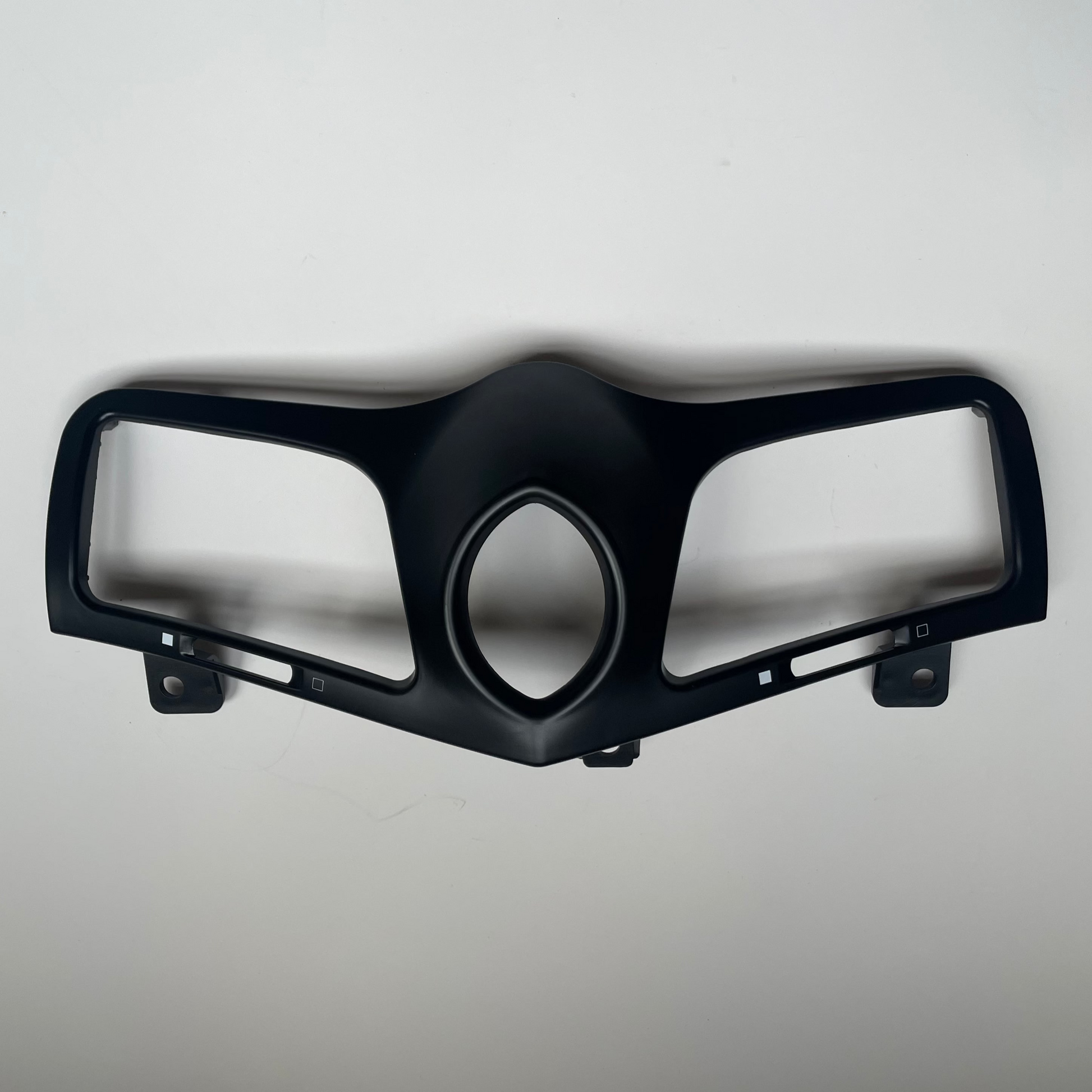 Black clock bezel frame on a white background