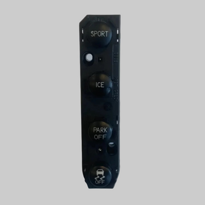 Black car climate control panel on a white background