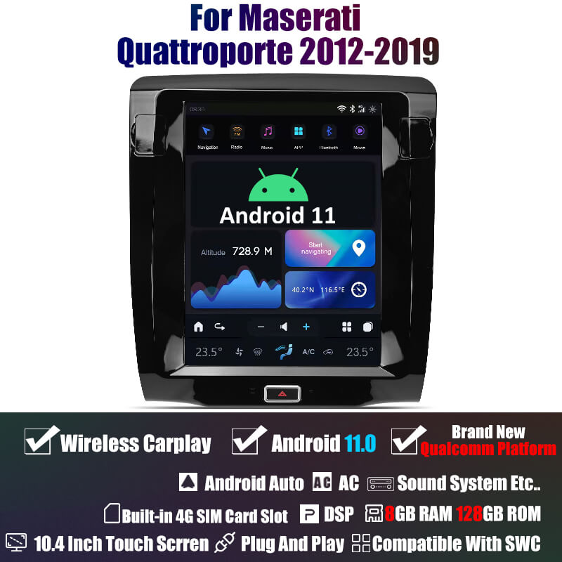 10.4" T-Style Multimedia Stereo and Climate Control for Maserati Quattroporte 2012-2019