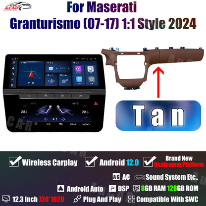 12.3" Touchscreen 1:1 2024-Style Multimedia Stereo and Climate Control for Maserati GranTurismo GT/GC 2007-2017