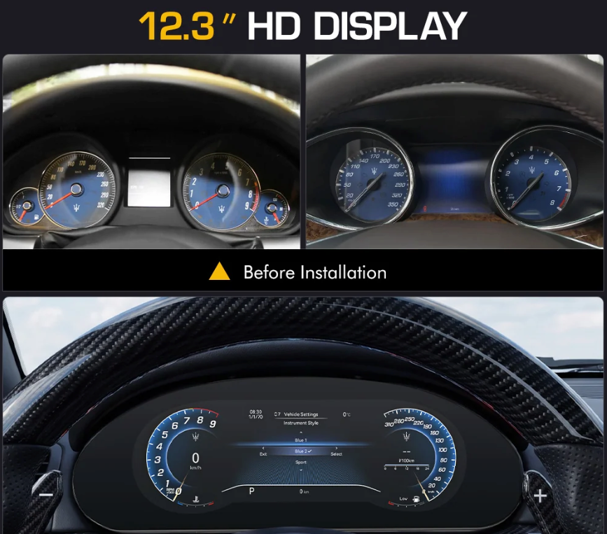 NEW! 6th Generation Instrument Cluster for 2007-19 Maserati GranTurismo GranCabrio with Apple CarPlay